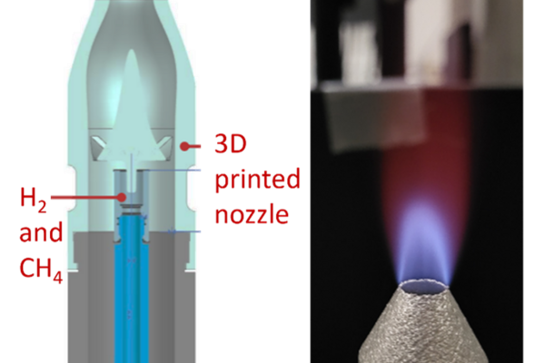 Mesoscale burner array for hydrogen rich fuels Mesoscale burner array for hydrogen rich fuels